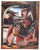 2 Works: Cock Fight by David Bates, 1986