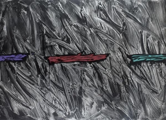 TROIS BATONS, VIOLET, ROUGE, VERT - Robert Malaval