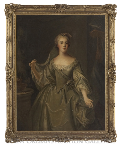 Unknown | Portrait of a Lady in a Green Silk Gown (19th Century ...