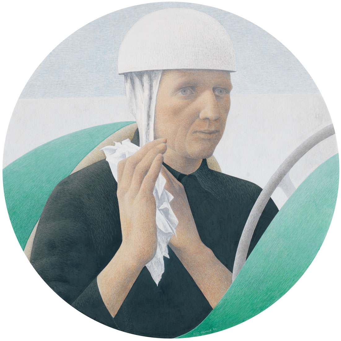 Artwork by Alex Colville, Racer, Made of casein tempera on board