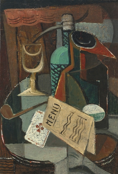 NATURE MORTE AU MENU ET AU SIPHON by Louis Marcoussis, circa 1920