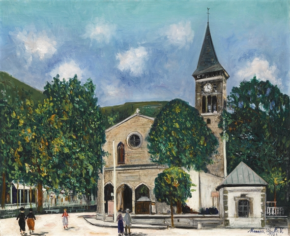 ÉGLISE SAINT-VINCENT À AX-LES THERMES (ARIÈGE) by Maurice Utrillo, 1931