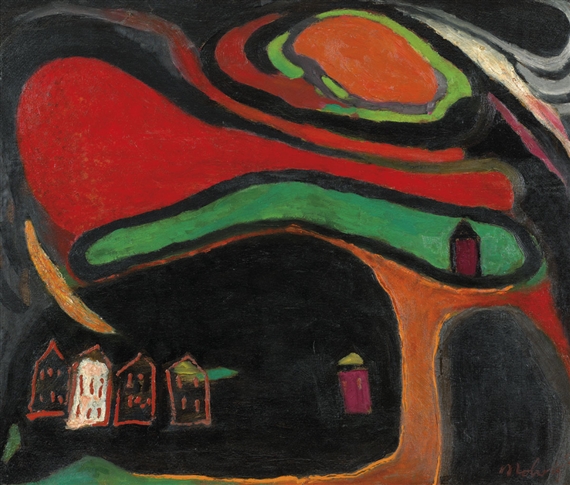 Village by Jon Molvig, 1952