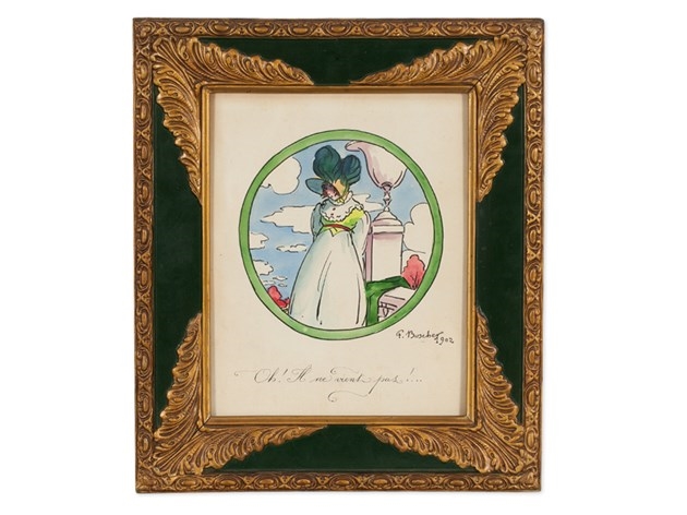 Artwork by Ferdinand Jean Edouard Boscher, Oh! Il ne vient pas, Made of Watercolour on paper