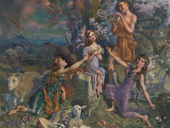 Spring Landscape with Wilson Family - William Irving