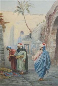 Eastern Carpet Sellers on a Street - P. Fulchi