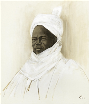 Portrait of Sir Ahmadu Bello KBE, Sardauna of Sokoto (1910-1966) - Lady Dorothea Louise Ashley-Cooper, Viscountess Head 