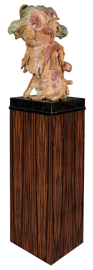 Artwork by Jonathan Meese, Napoleon II, Made of Bronze on marble base with wood plinth