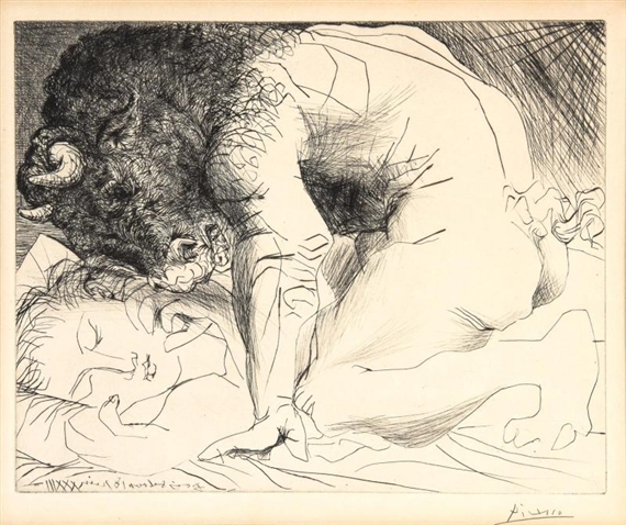 Minotaure Caressant une Dormeuse by Pablo Picasso, 1933