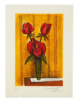 Bernard Buffet | Three roses (1994) | MutualArt