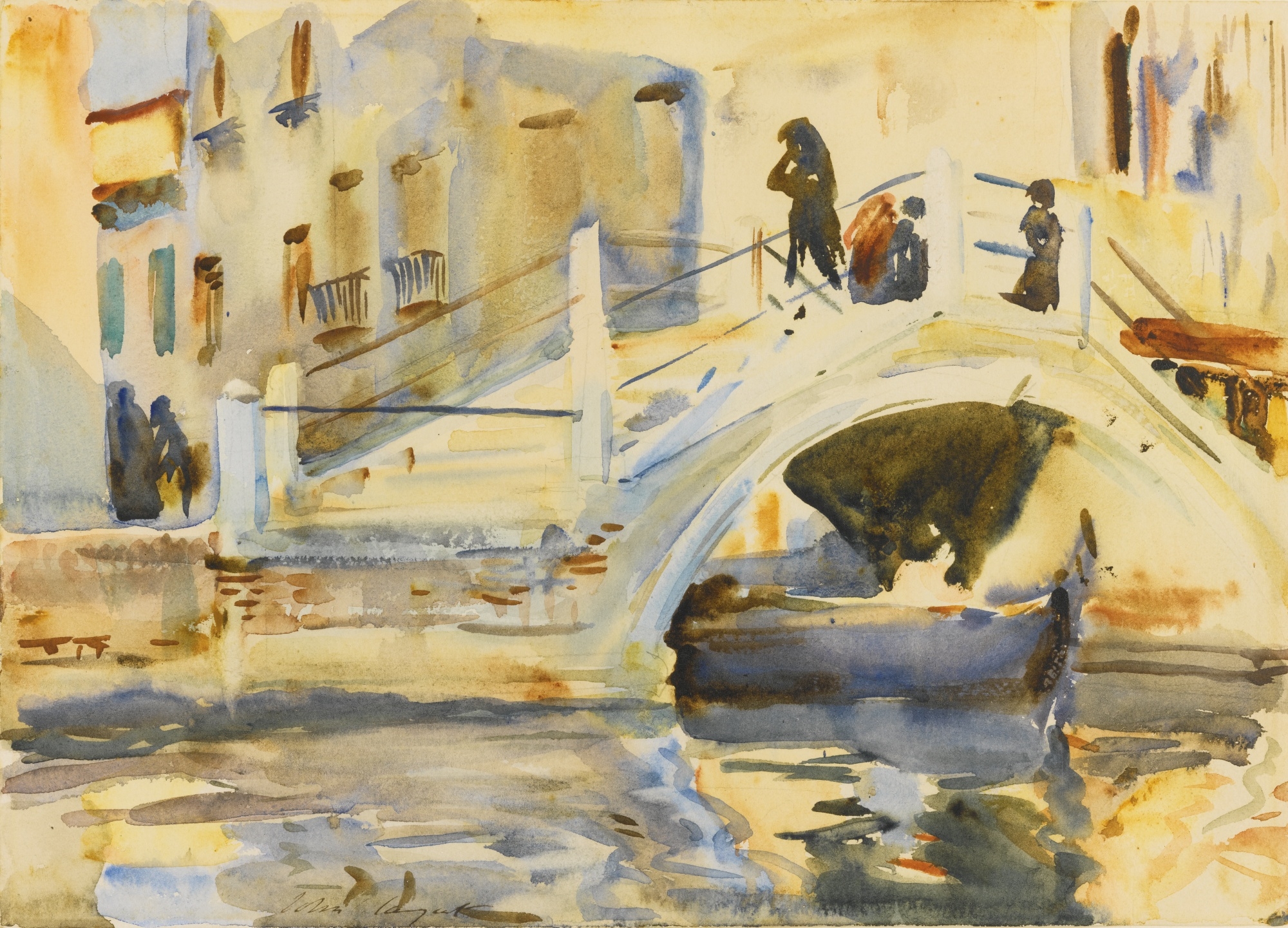John Singer Sargent VENICE BRIDGE WITH FIGURES (1902 1904) MutualArt