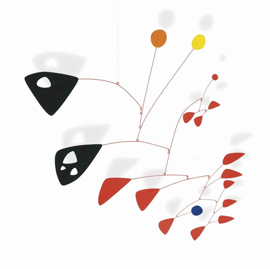 Artwork by Alexander Calder, Untitled, Made of hanging mobile—sheet metal, wire and paint