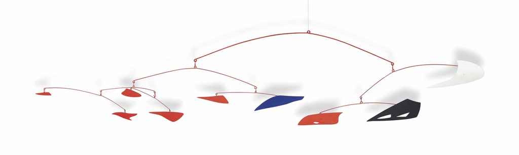 Artwork by Alexander Calder, White Moon, Made of hanging mobile—sheet metal, wire and paint