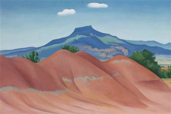Red Hills with Pedernal, White Clouds by Georgia O'Keeffe, 1936