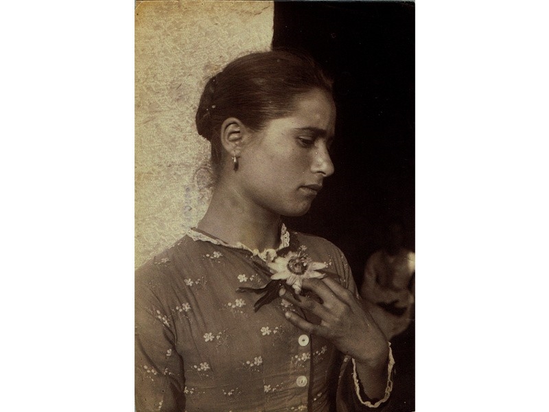 Tirage Albuminé Vintage De Von Gloeden - Portrait Original Circa 1890 - Format 17,1x22,6 Cm