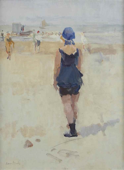 Aan het strand: a sunny day on the beach of Viareggio, Italy by Isaac Israëls