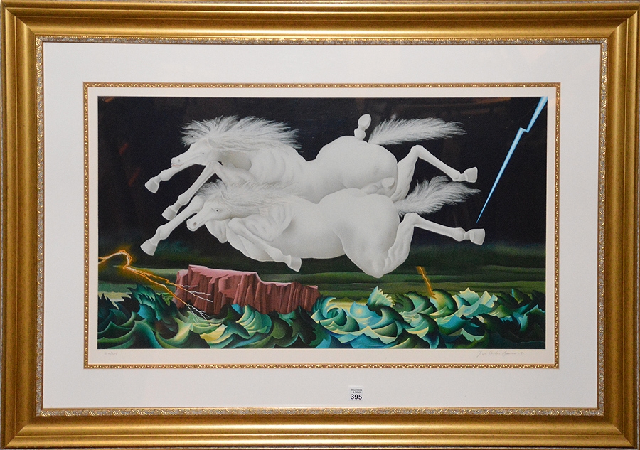 Artwork by Jose Carlos Ramos, Arriving Together, Made of serigraph