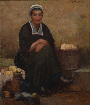 "L'attente au marché" - Charles Mairet