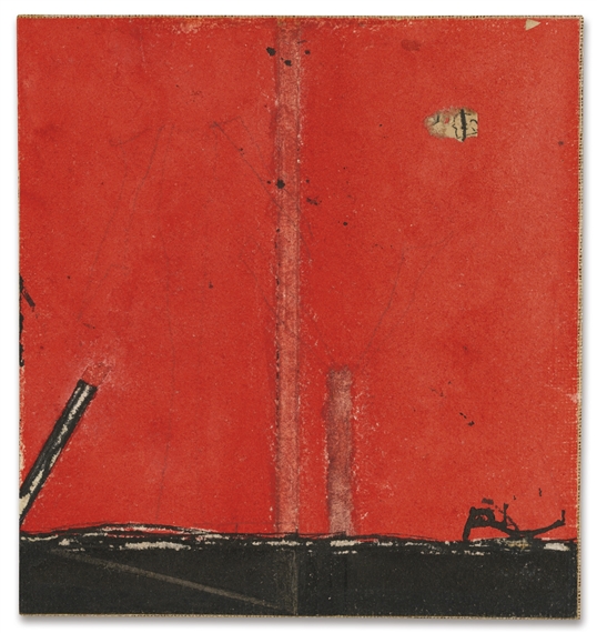 Ritmo su fondo rosso by Osvaldo Licini, 1935