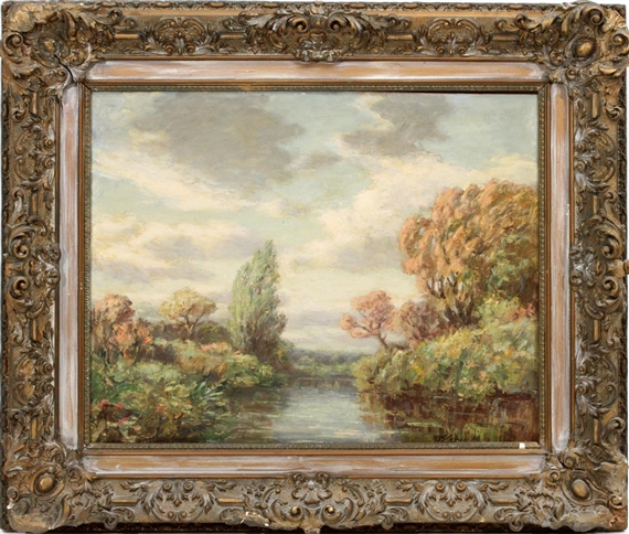 Archie Palmer Wigle | Fall Landscape with River | MutualArt