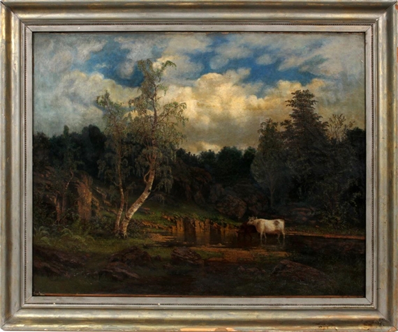Cattle Watering by American School, 18th Century, 1820 - 1860