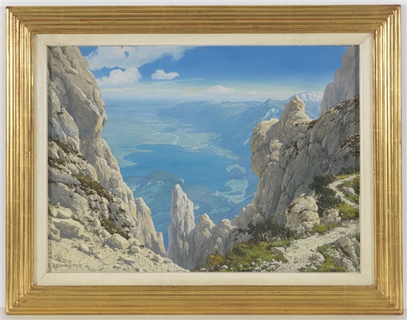 Blick vom Grat Zwischen Herzogstand und Heimgarten auf den Kochelsee