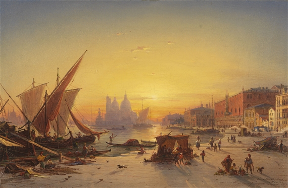 Venedig im Abendlicht by Ludwig Mecklenburg, 1854
