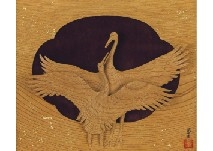 Couple crane(wood sculpture) - Kotaro Maeda