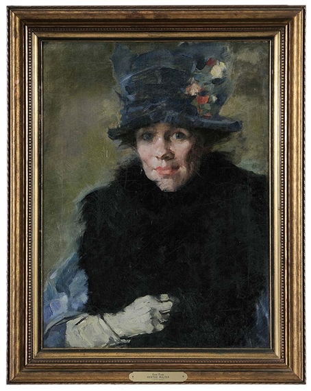 Wearing a Fur Trimmed Coat and a Velvet Hat by Martha Walter, circa 1908