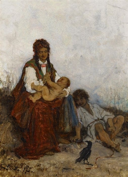 Rest on the Field by Franciszek Streitt, 1875