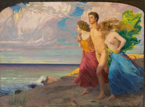 Artwork by Ludwig von Hofmann, Spring Storm, Made of oil on canvas