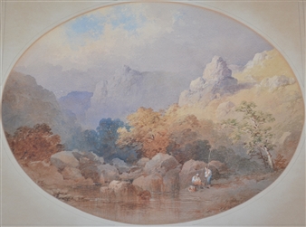 2 works: Fishing by a watermill and fisherman by a moorland stream - William Cook of Plymouth