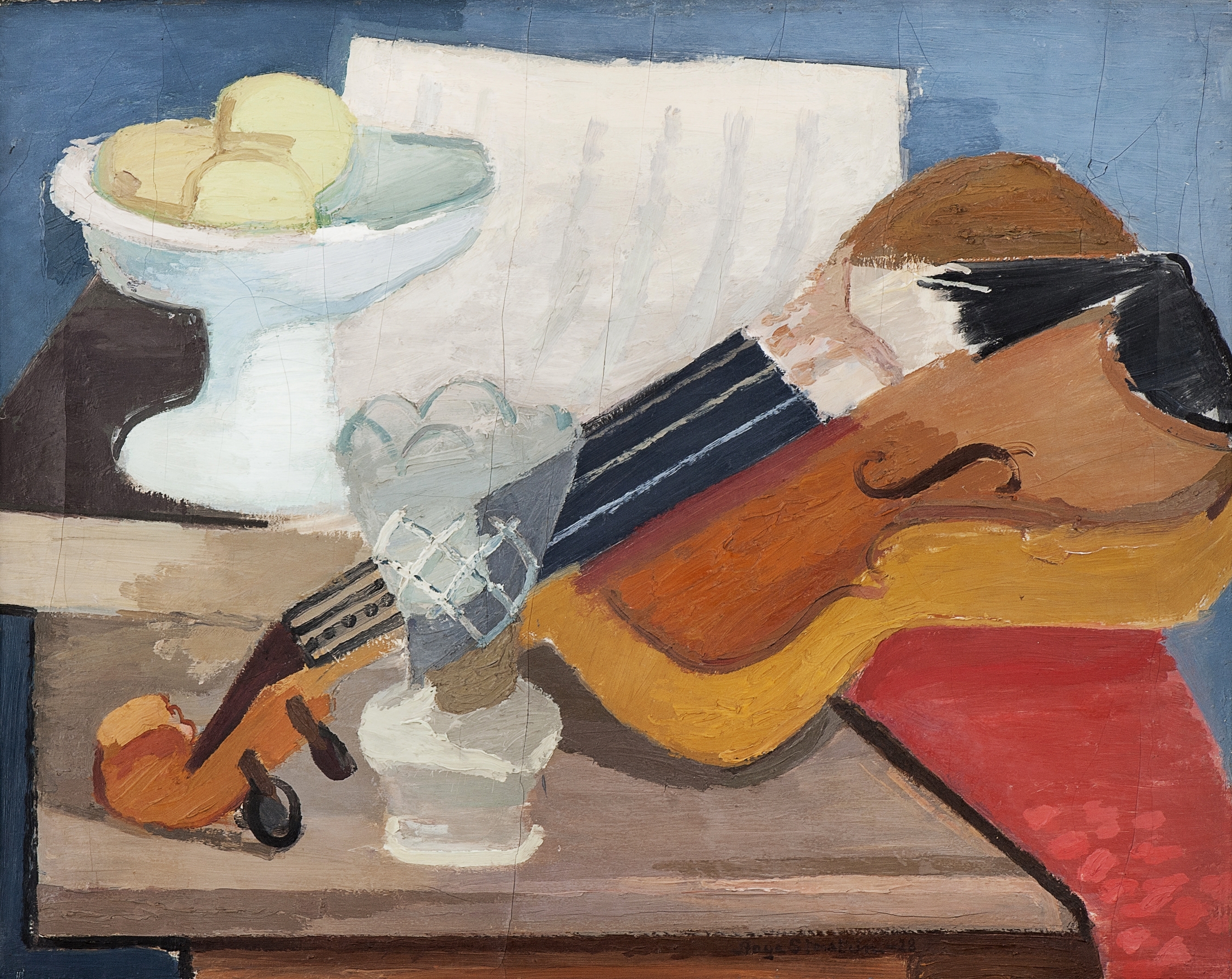 Still Life with a Violin by Aage Storstein, 1928