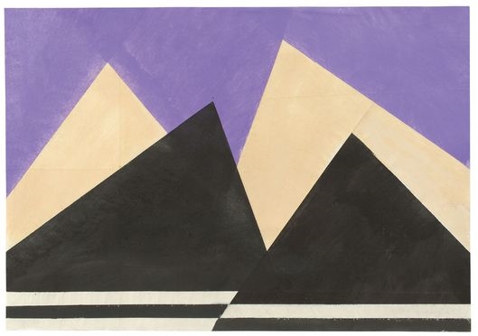 Schwarzweiße Aufgipfelung vor Violett by Hermann Glöckner, 1976