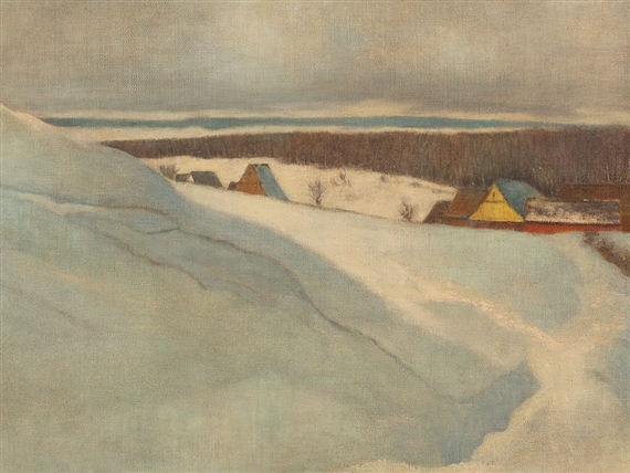 Winter Landscape by Friedrich Pontini, circa 1905