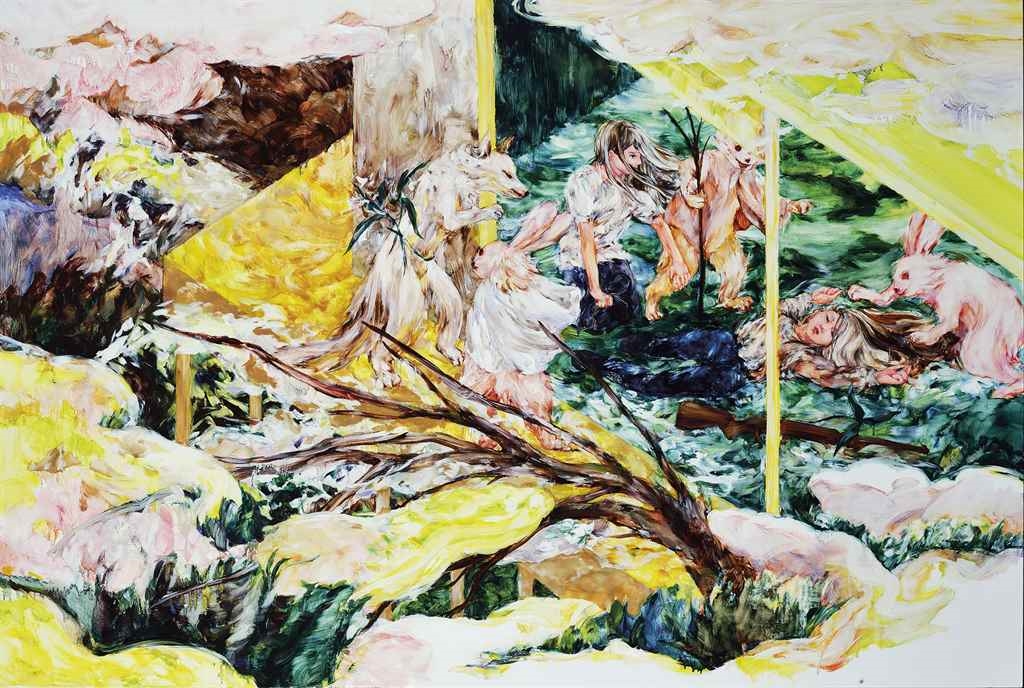 Artwork by Maiko Kasai, Tempest in a Teapot, Made of oil on canvas