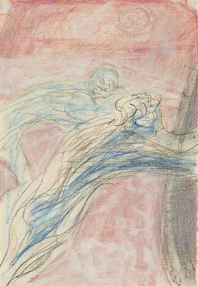 Zwei Fischer um by Max Gubler, circa 1950