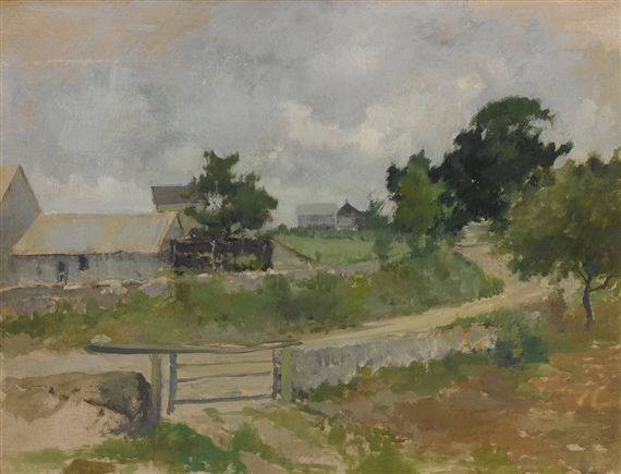 THE FARM, BRANCHVILLE by John Henry Twachtman, circa 1873