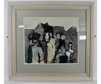 Figures Before a House - Arne Bødker