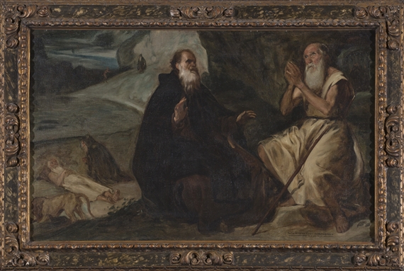 San Antonio Abad y San Pablo, primer ermitañ by Carlos Vazquez Ubeda, 1895