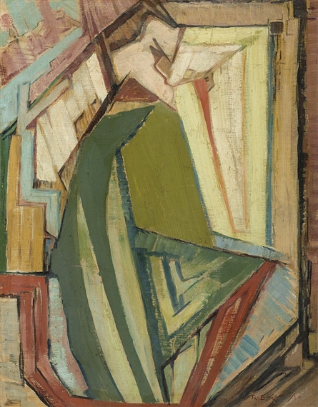 Semi-Abstraction Woman in Green by Ralph Balson, 1939