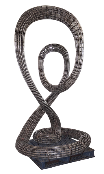 Artwork by Josh Garber, Circumscribe, Made of Welded stainless steel sculpture