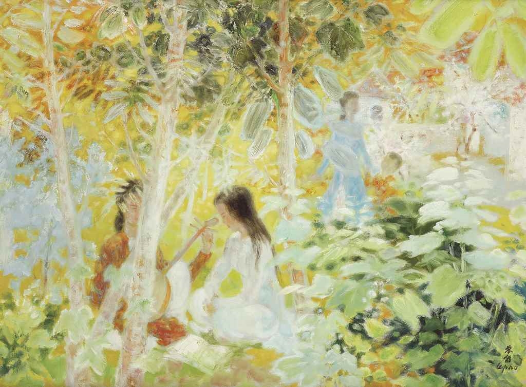 Artwork by Lê Phổ, Musical Moment, Made of oil on canvas