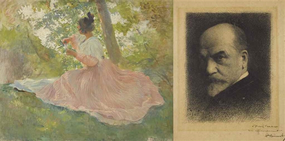 Mimi Pinson; Self-Portrait of Leon Bonnat, dedicated to Victor Tardieu