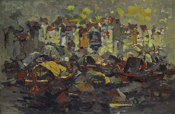 Singapore River Scene by Choo Keng Kwang, 1964