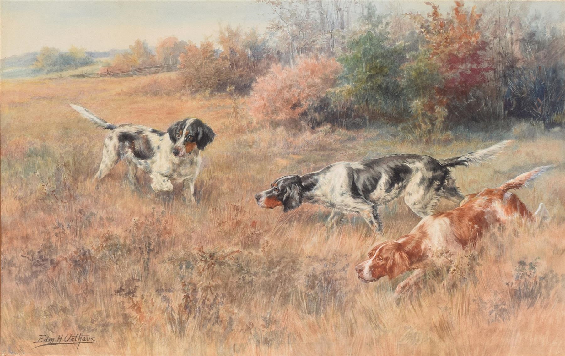 Edmund Henry Osthaus | THREE HUNTING DOGS | MutualArt