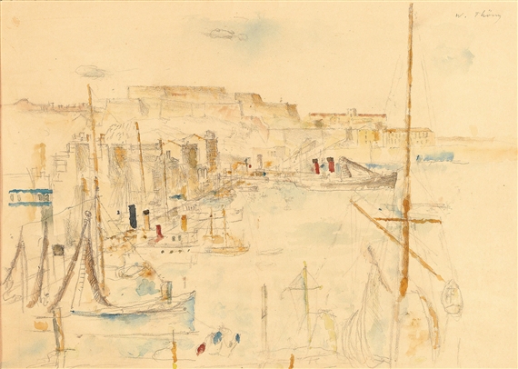 Harbour of Marseille by Wilhelm Thöny, circa 1935