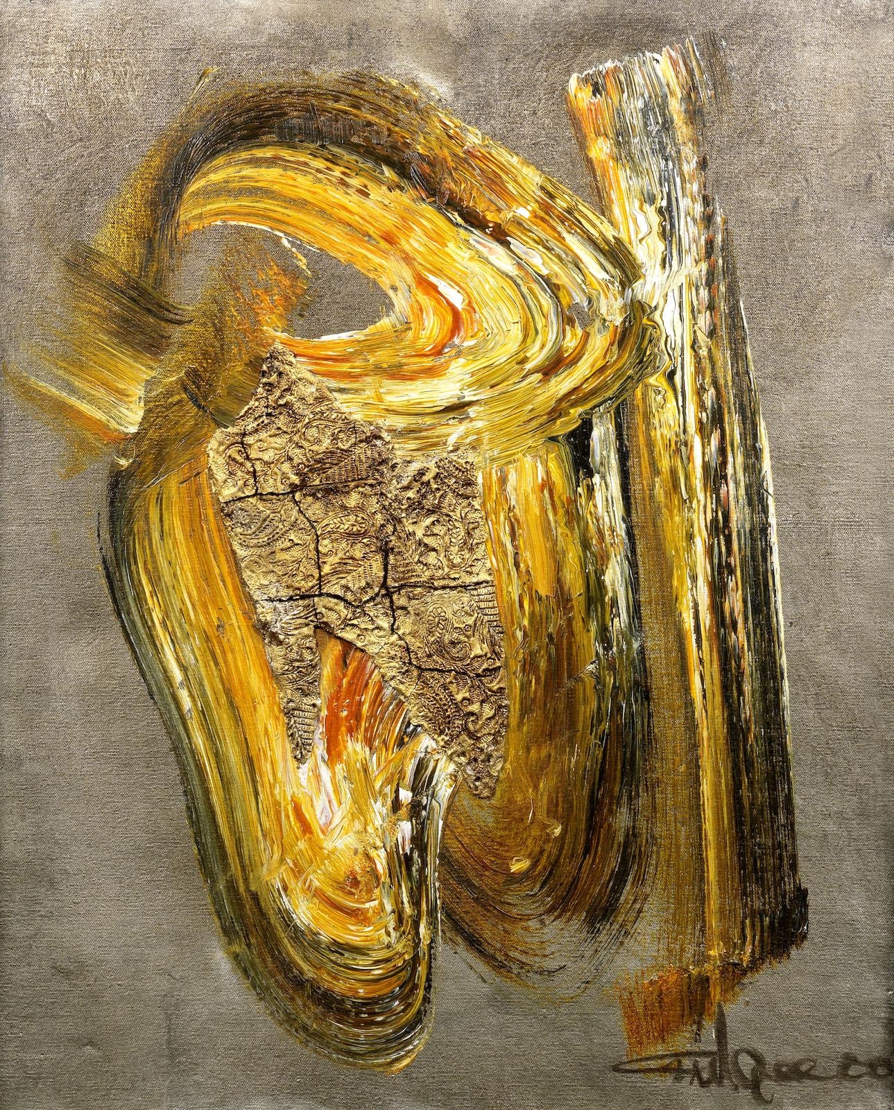 Artwork by Ismail Gulgée, Two works: Untitled (Abstract), Made of Oil on canvas