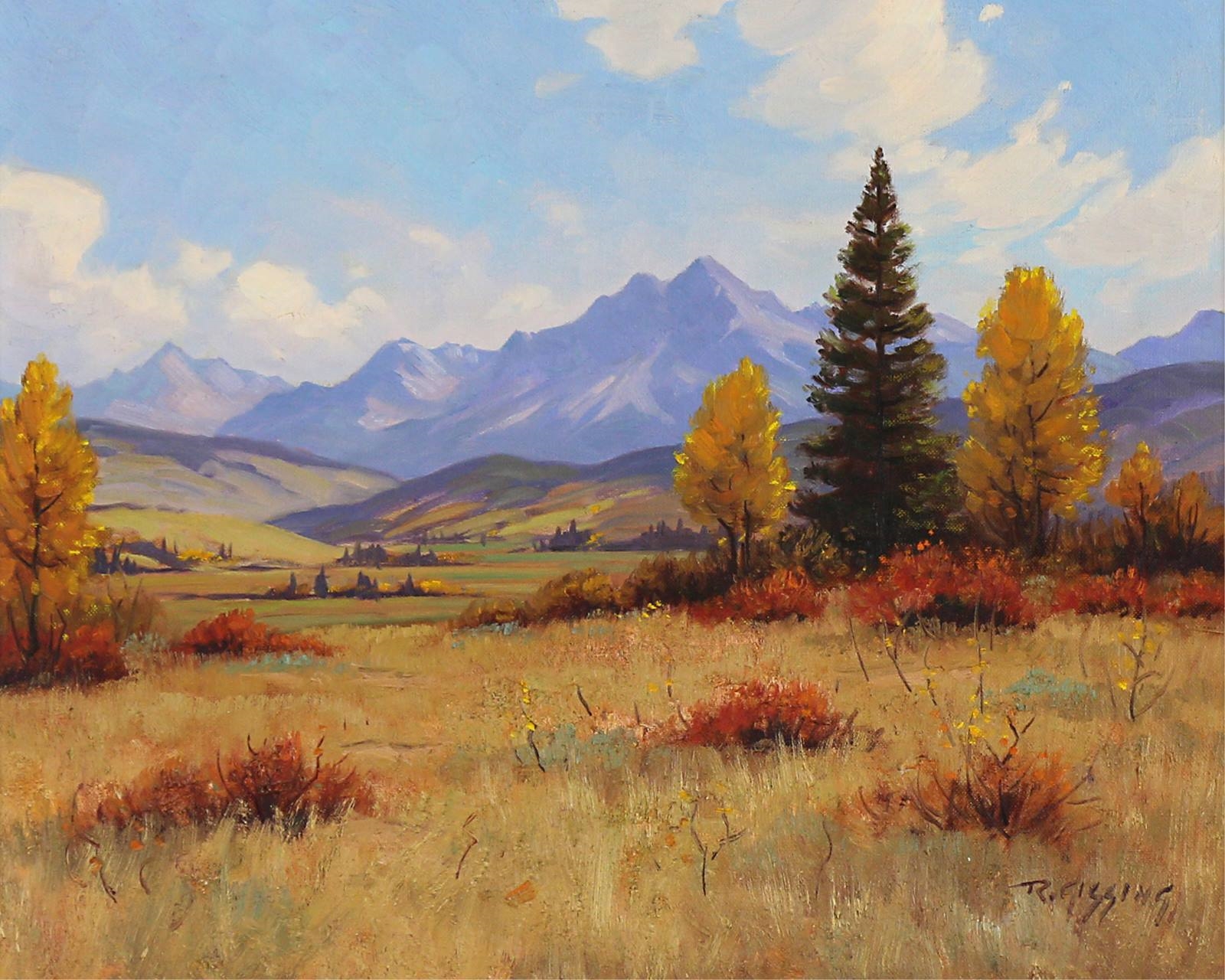 Artwork by Roland Gissing, AUTUMN IN THE HILLS, Made of oil on canvas