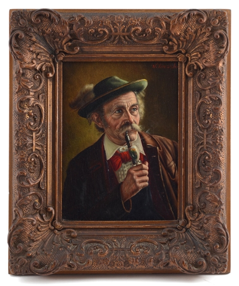 Georg Roessler | Bavarian Gentleman Smoking A Pipe | MutualArt